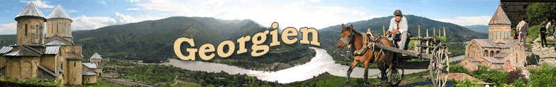 Banner des Reiseangebotes zeigt eine Kirche, ein Koster, im Hintergund Hügellandschaft mit Flusslauf und eine traditionelles Pferdefuhrwerk