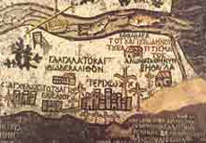 Eine Landkarte des Heilingen Landes aus Byzantinischer Zeit